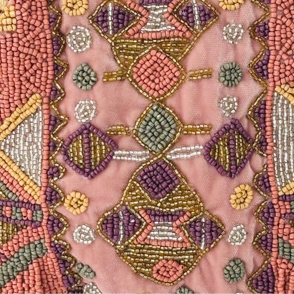 Hoss Intropia Beaded Evening Bag NWT KISS Lock Earthy Colors Tribal-Design Boho - Picture 3 of 9